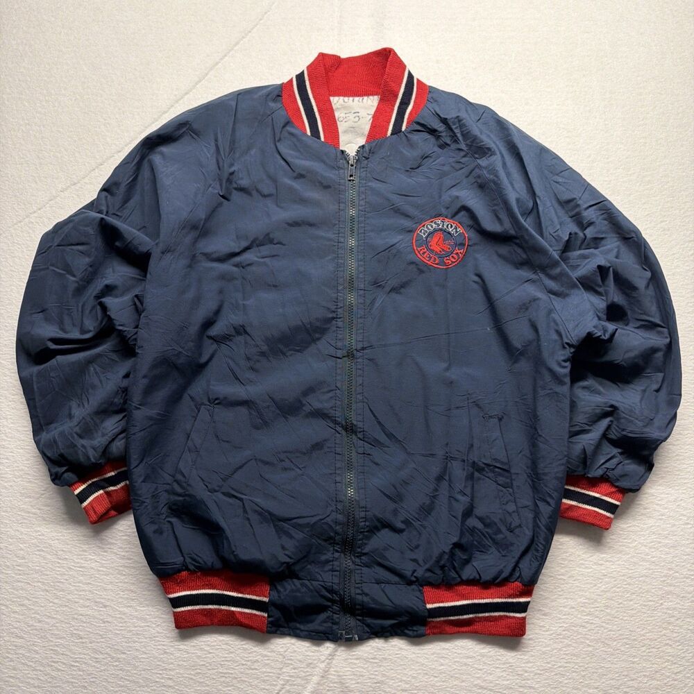 Vintage 70s Boston Red Sox Jacket Nylon MLB Baseball Embroidered Bomber Mens M